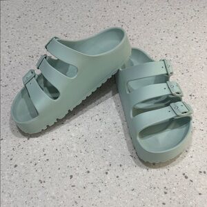Papillio by Birkenstock Mint Green Triple Strap Sandals worn one time!
